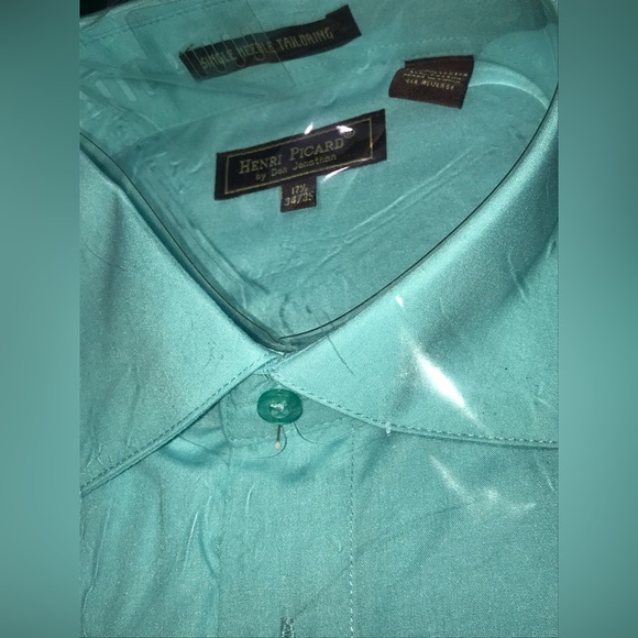Henri Picard Royal Blue Men’s Dress Shirt Brand New - Picture 2 of 6